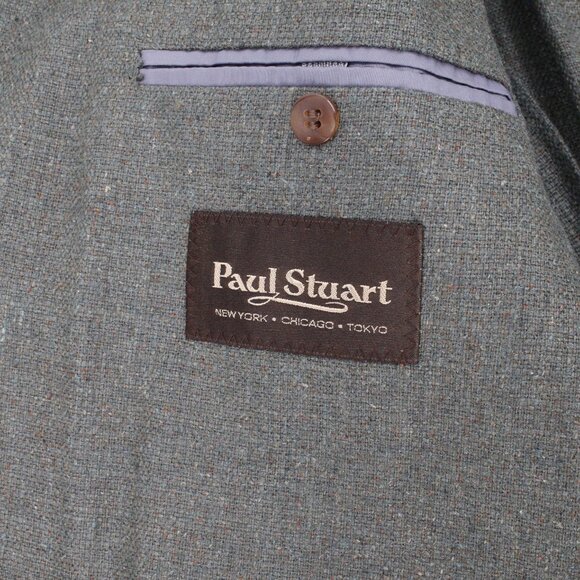 VTG Paul Stuart Sport Coat Mens 44 Medium long Silk Hopsack deconstructed patch - Picture 11 of 16